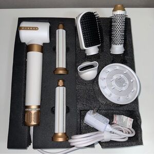 White & Gold Multi-Function Hair Styler Set - Women Hair Tools